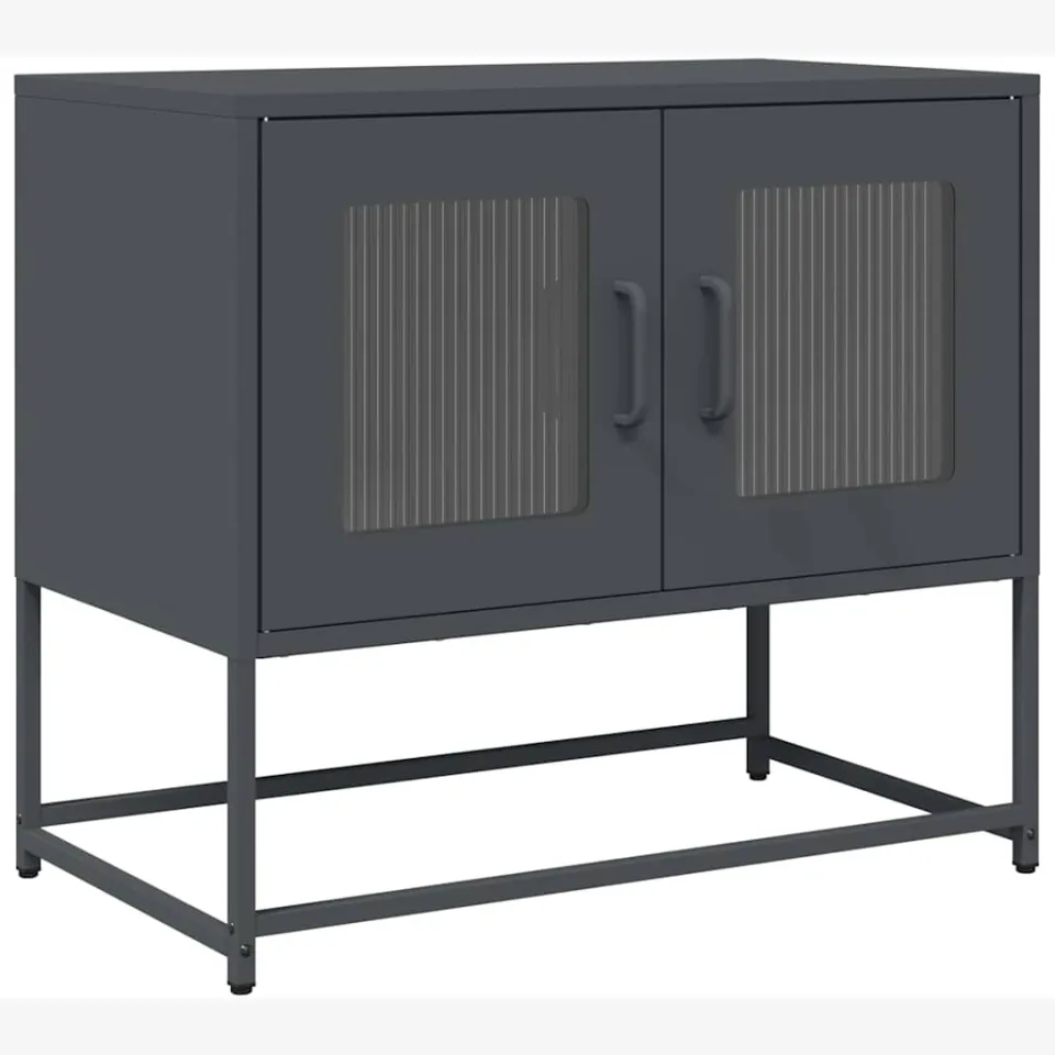vidaXL Tv-meubel 68x39x60,5 cm koudgewalst staal antracietkleurig, foto 3