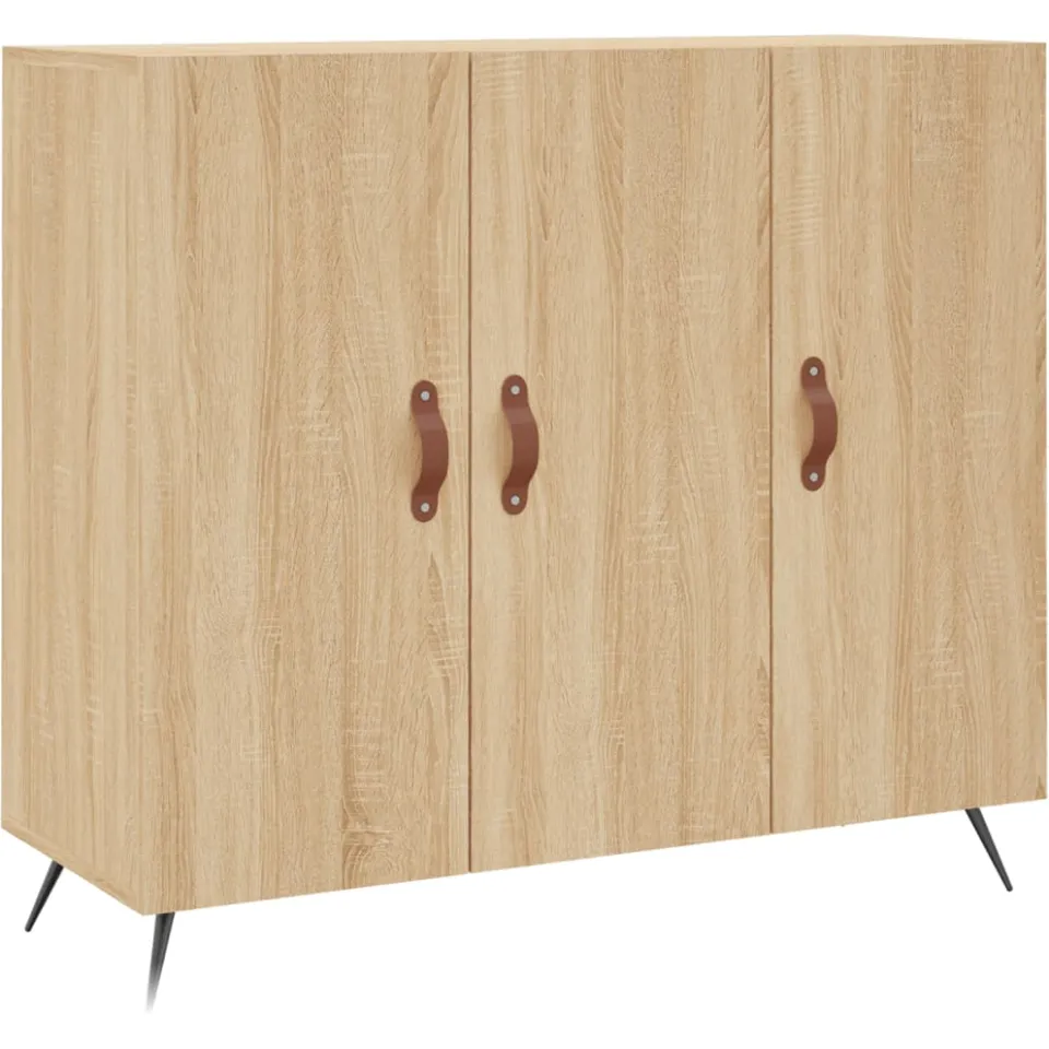 vidaXL Dressoir 90x34x80 cm bewerkt hout sonoma eikenkleurig, foto 3