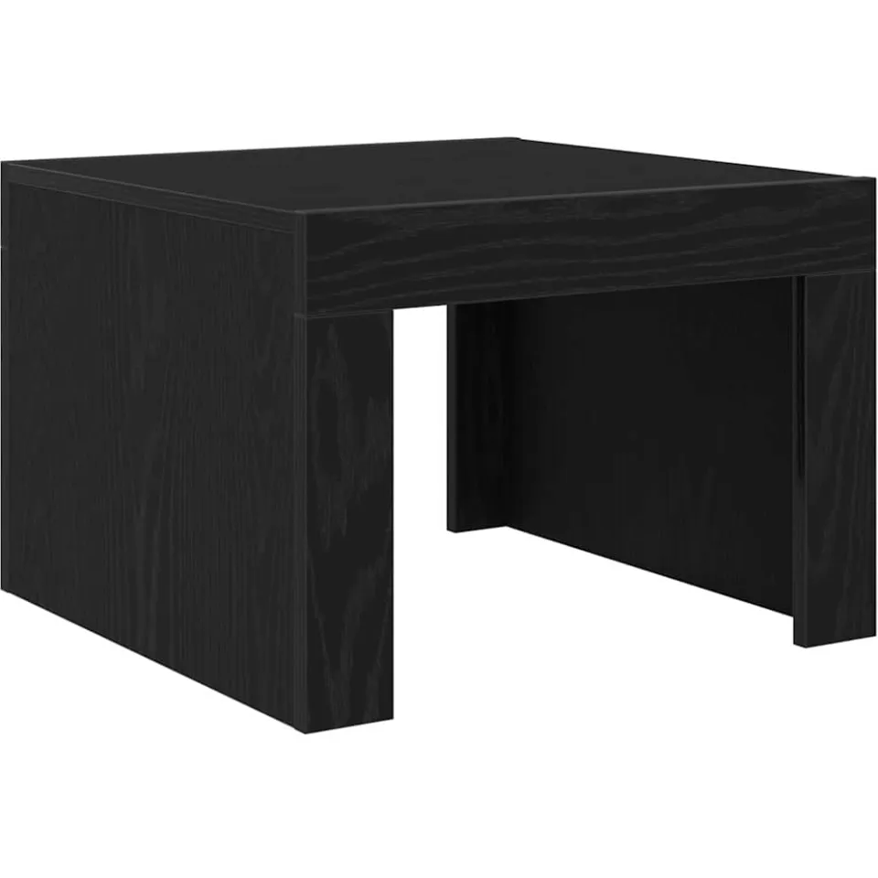 vidaXL Salontafel Zwart Eiken 50 x 50 x 35 cm Bewerkt hout, foto 3
