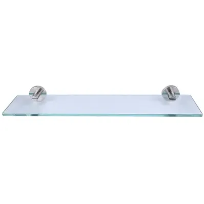 AquaVive - Praxis Eigen Merk Aquavive Glazen Wandplank - Zwart Satijn - Rvs Bevestiging - 57x15,5x7cm, foto 2