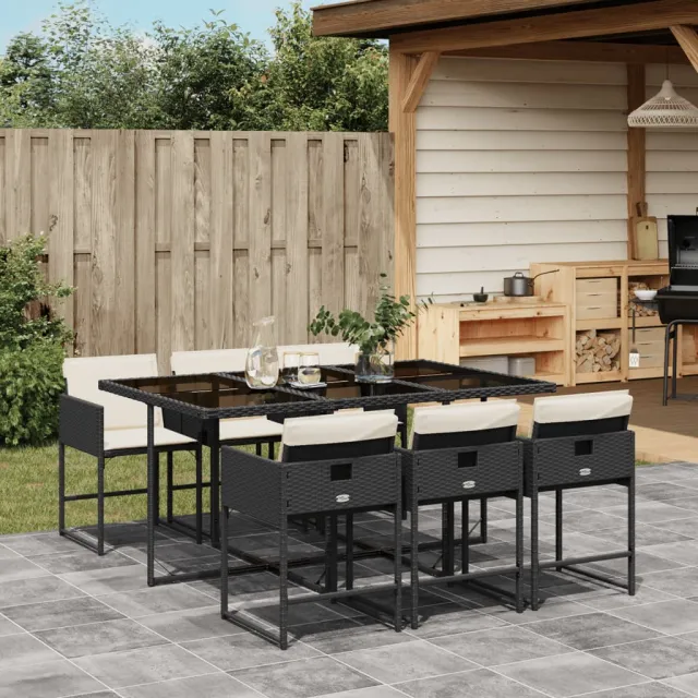 vidaXL 7-delige Tuinset met kussens poly rattan bruin, foto 2