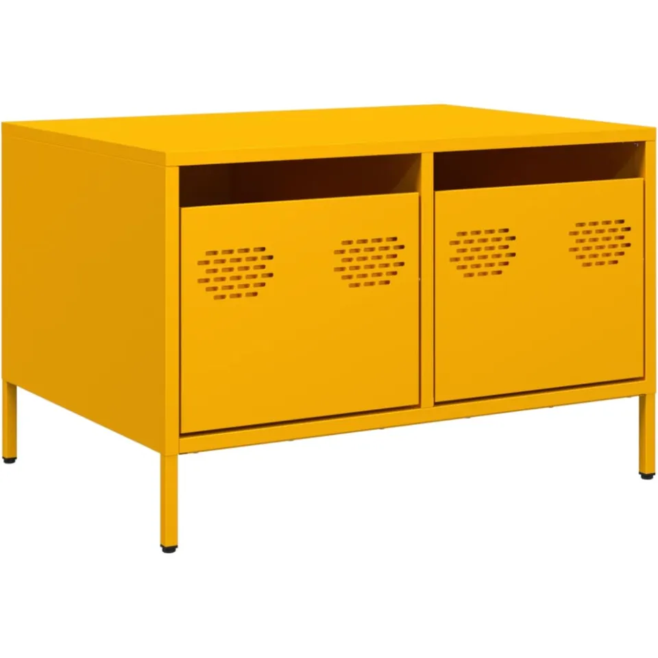vidaXL Tv-meubel 68x50x43,5 cm koudgewalst staal mosterdgeel, foto 3