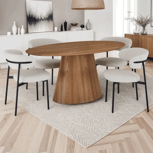 G***-M Giga Meubel Eettafel Tango - Ovaal 160cm - Naturel Eikenhout - 4-6 Personen