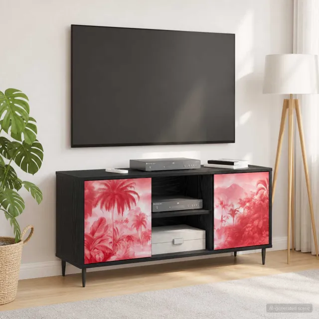 vidaXL Tv-meubel AACHEN 102 x 33 x 51 cm Zwart eiken Bewerkt hout, foto 2