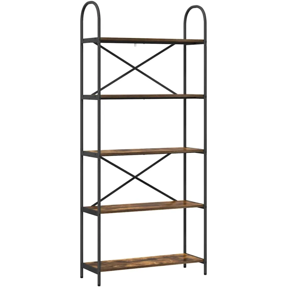vidaXL Boekenkast 5-laags 80 x 30 x 183 cm Bewerkt hout Gerookt eiken Bruin