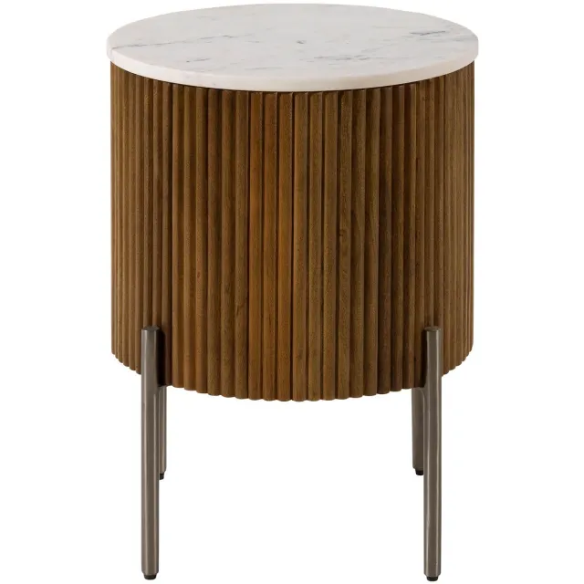 MASSIVMOEBEL24 .DE BARCELONA #230 bijzettafel bruin / wit gelakt massief hout mango 40x40x52 cm