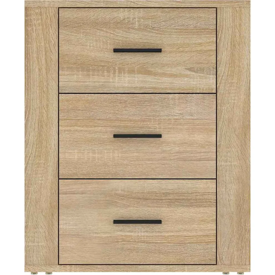 vidaXL Nachtkastje 50x36x60 cm bewerkt hout sonoma eikenkleurig, foto 4