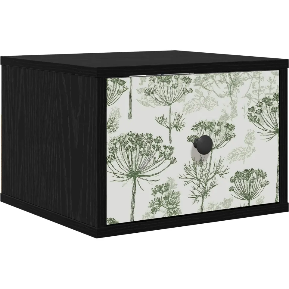 vidaXL Wandkastje GOTHA Zwart eiken 36 x 33 x 25 cm Bewerkt hout, foto 3