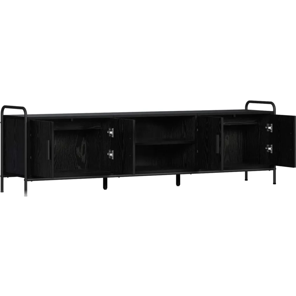 vidaXL Tv-meubel 167,5 x 33 x 50 cm Zwart eiken Bewerkt hout, foto 2