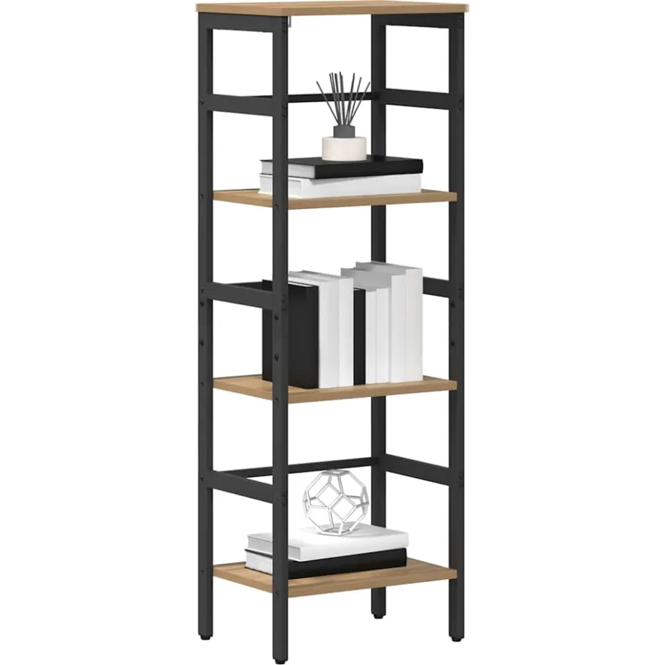vidaXL Boekenkast 3-laags 40 x 29,5 x 115 cm Bewerkt hout Bruin