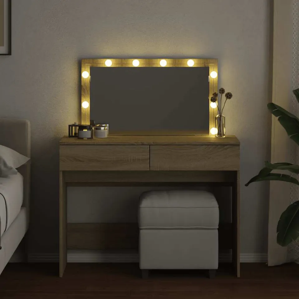 vidaXL Kaptafel met LED-verlichting 100x40x120 cm sonoma eikenkleurig, foto 3
