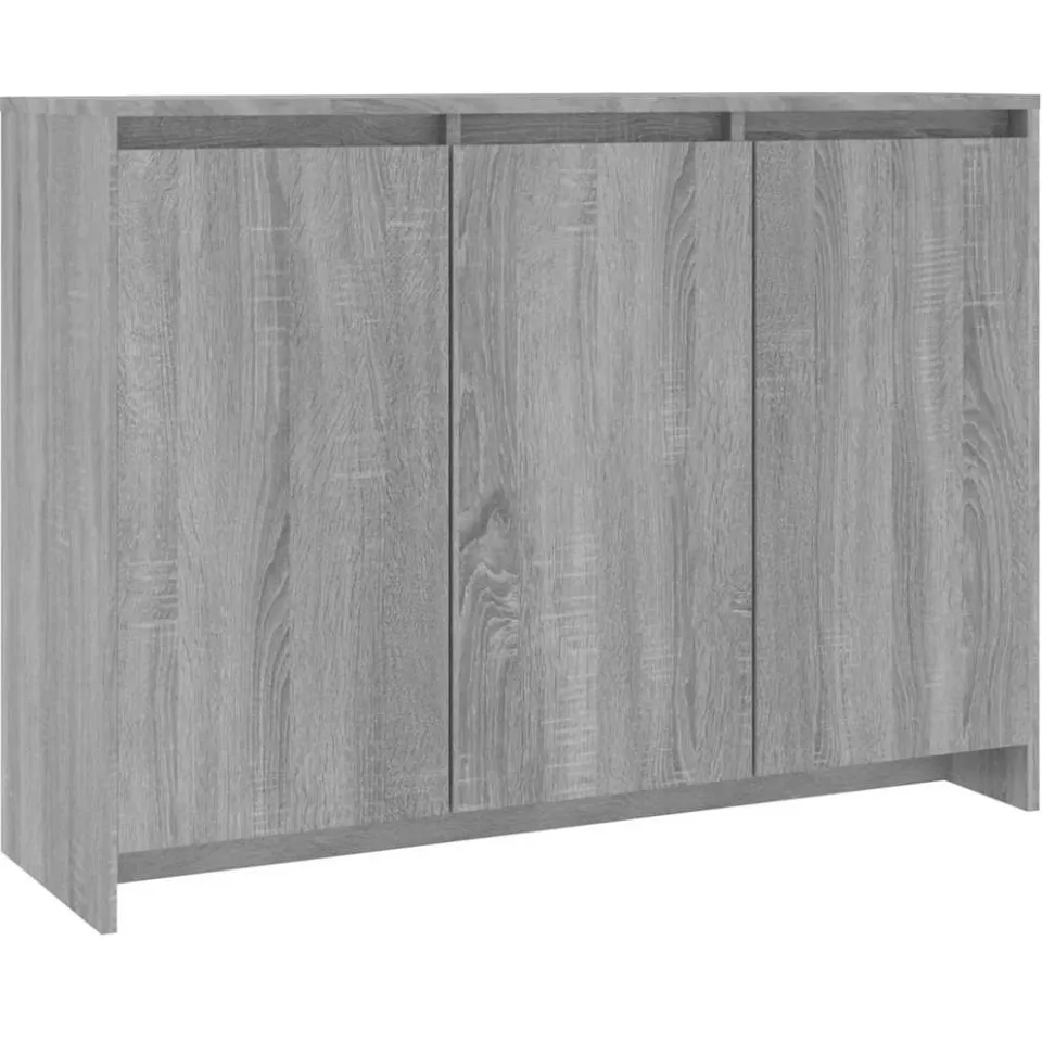 vidaXL Dressoir 102x33x75 cm bewerkt hout grijs sonoma eikenkleurig