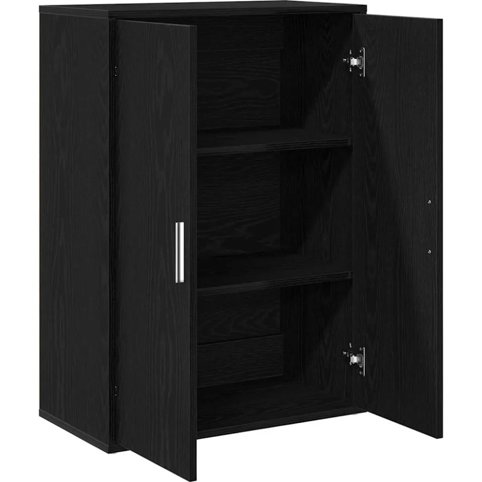 vidaXL Dressoir Zwart Eiken 60 x 31 x 84 cm Bewerkt hout, foto 3