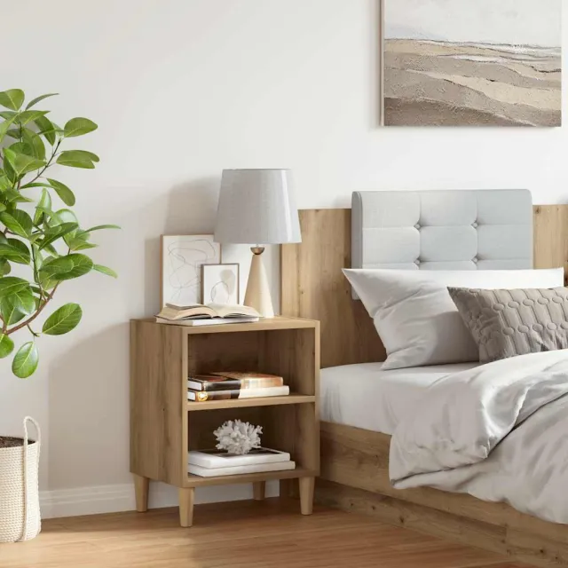 vidaXL Nachtkastje 40x30x50 cm bewerkt hout artisanaal eikenkleur, foto 2