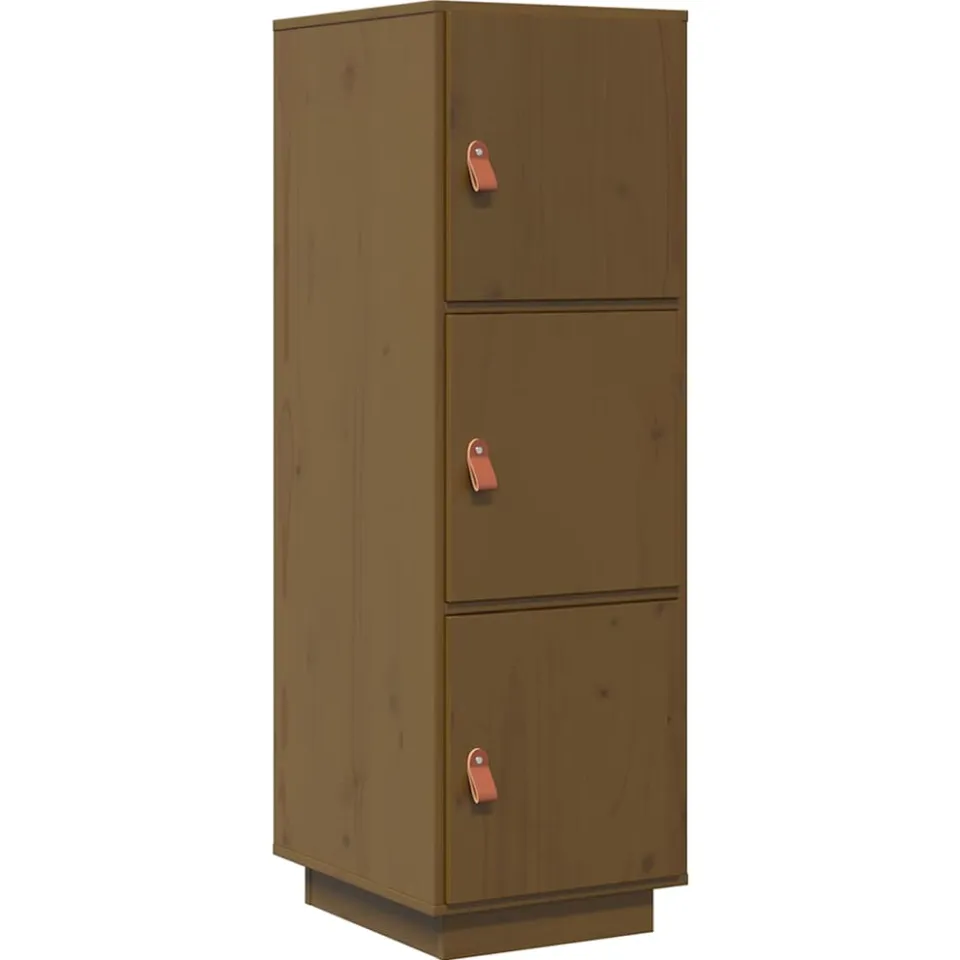 vidaXL Hoge kast 34x40x108,5 cm massief grenenhout honingbruin
