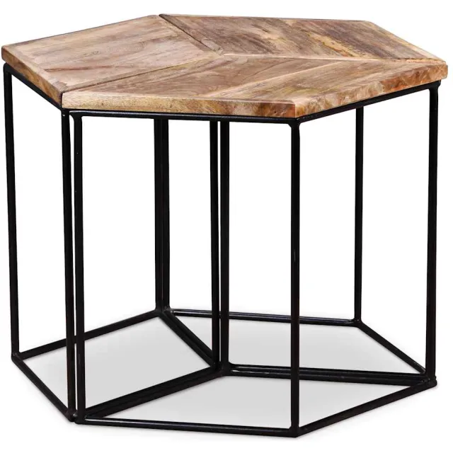 vidaXL Salontafel 56x48x40 cm massief mangohout Bruin