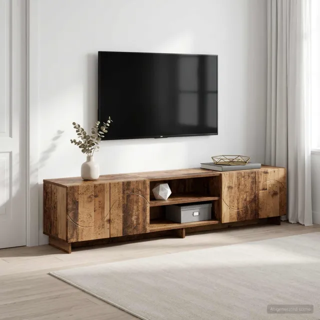 vidaXL TV-standaard 180 x 34,5 x 40 cm Oud hout Bewerkt hout Bruin