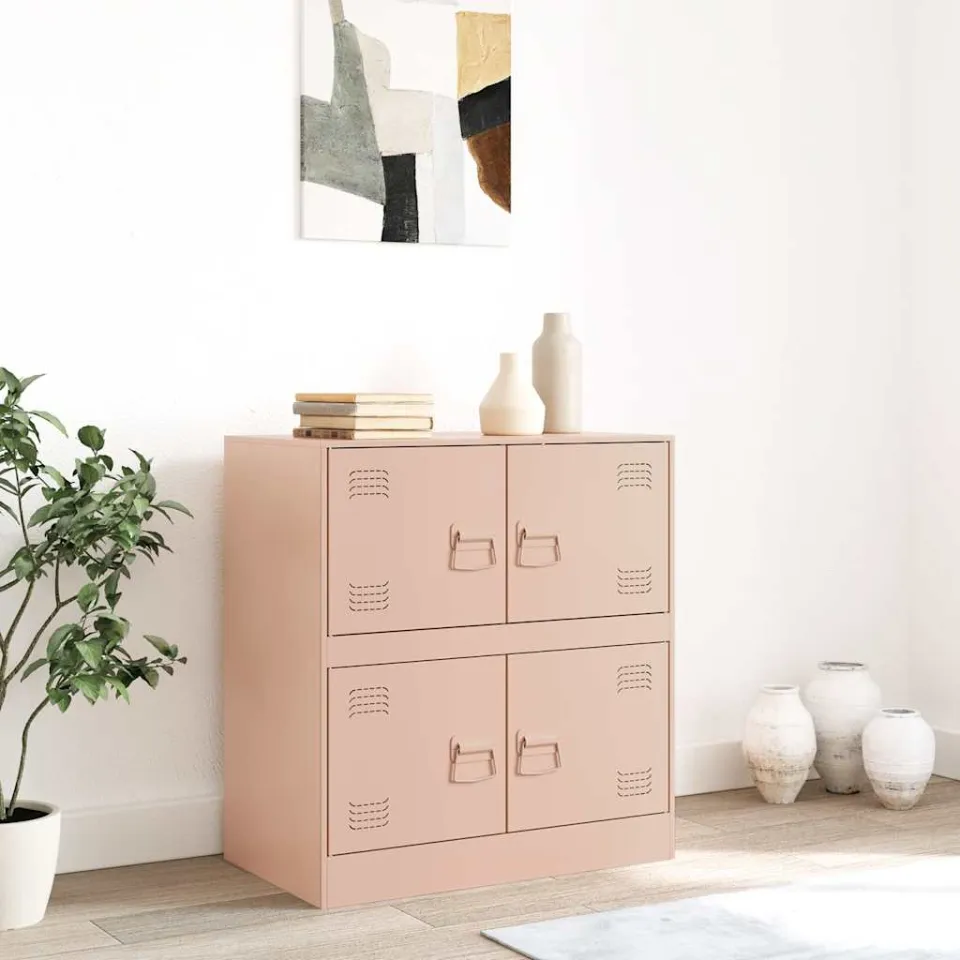 vidaXL Dressoir 67x39x73 cm staal roze, foto 3
