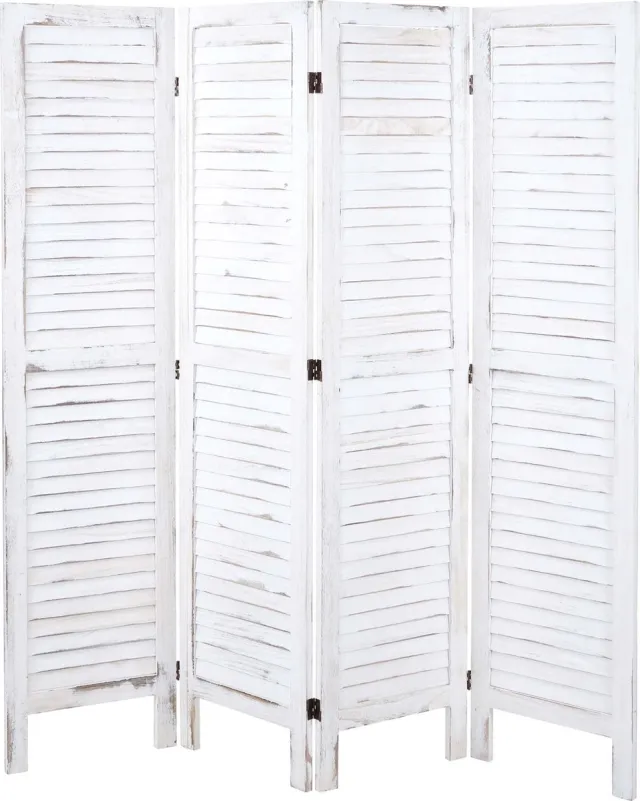 MCW Kamerscherm MCW-G30, privacyscherm, shabby look 170x162cm ~ wit