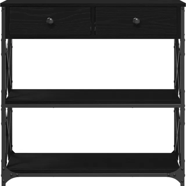 vidaXL Console - Tafel - Zwart - eiken - 75 - x - 28 - x - 75 - cm