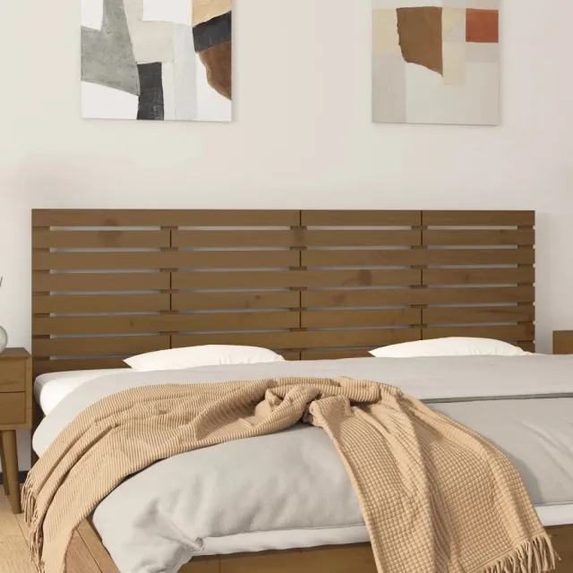 vidaXL Hoofdbord wandmontage 166x3x63 cm massief grenenhout zwart