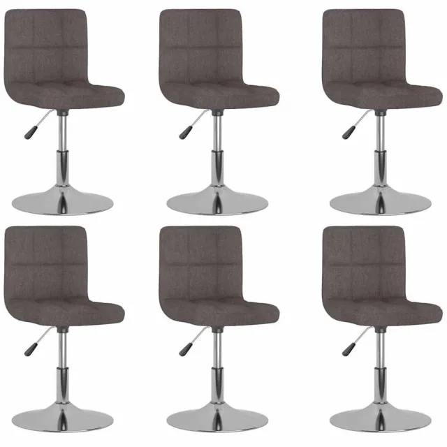 vidaXL Eetkamerstoelen draaibaar 6 st stof taupe