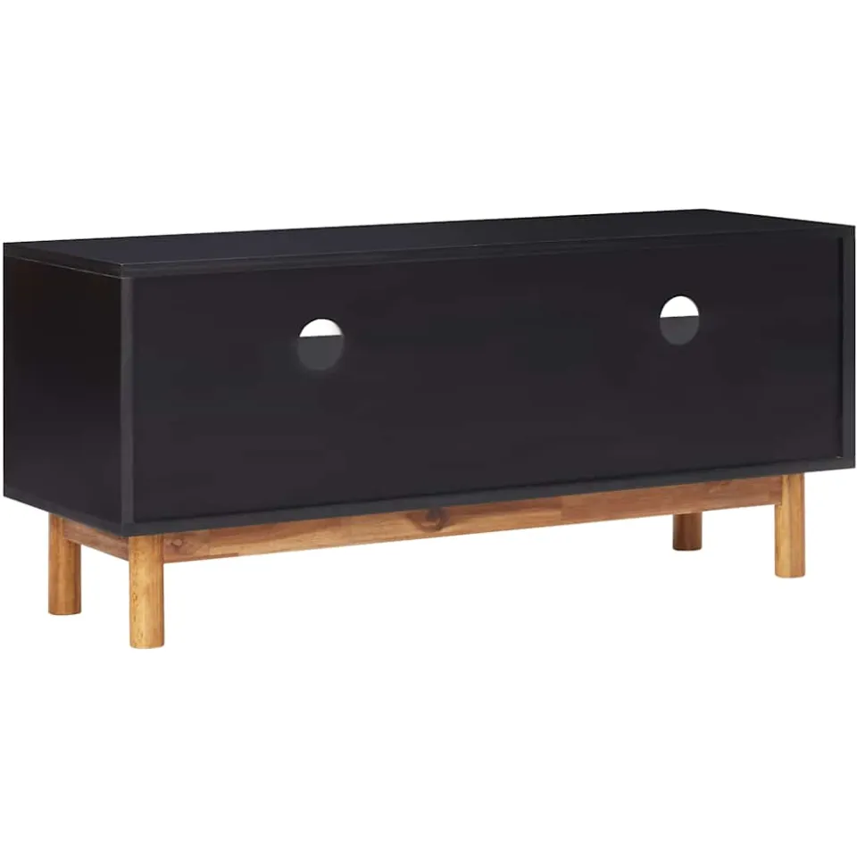 vidaXL Tv-meubel 100x35x45 cm massief acaciahout en MDF bruin, foto 3