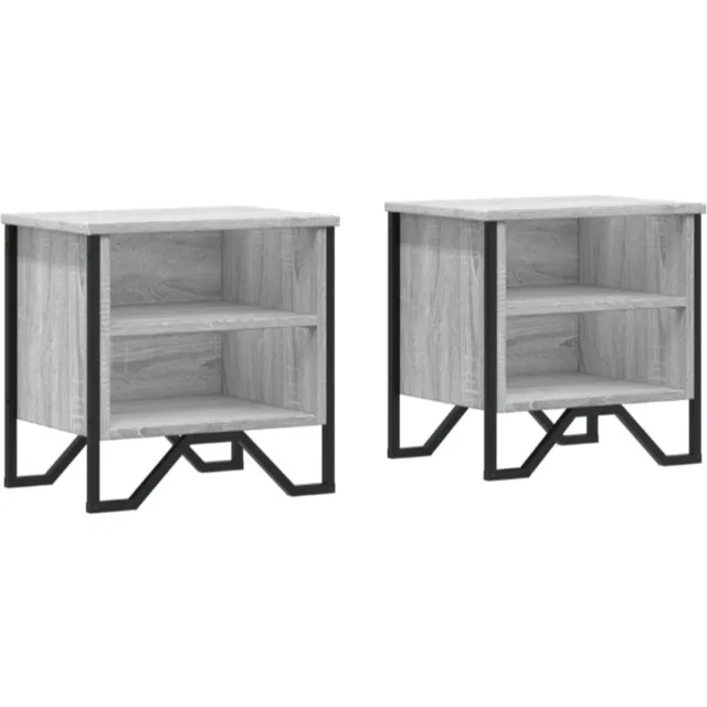 vida xl Nachtkastjes 2 st 40x30x40 cm bewerkt hout grijs sonoma eiken