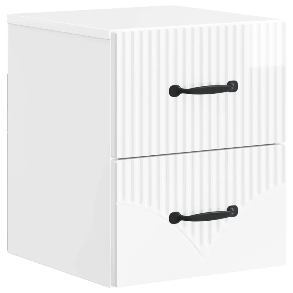 vidaXL Wandbeugel Bedkast Hoogglans Wit 34,5 x 33 x 40 cm Bewerkt hout, foto 3