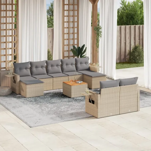 vidaXL Patio Sofa Set 9-zits Mix Beige, foto 2