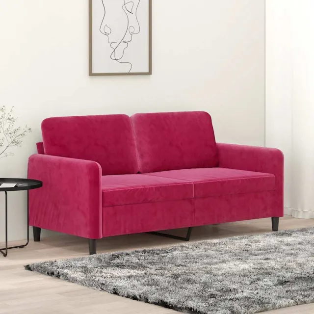 vidaXL Tweezitsbank 140 cm fluweel wijnrood
