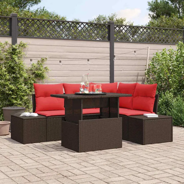 vidaXL Tuin Sofa Set 5 st Bruin poly rattan, foto 2