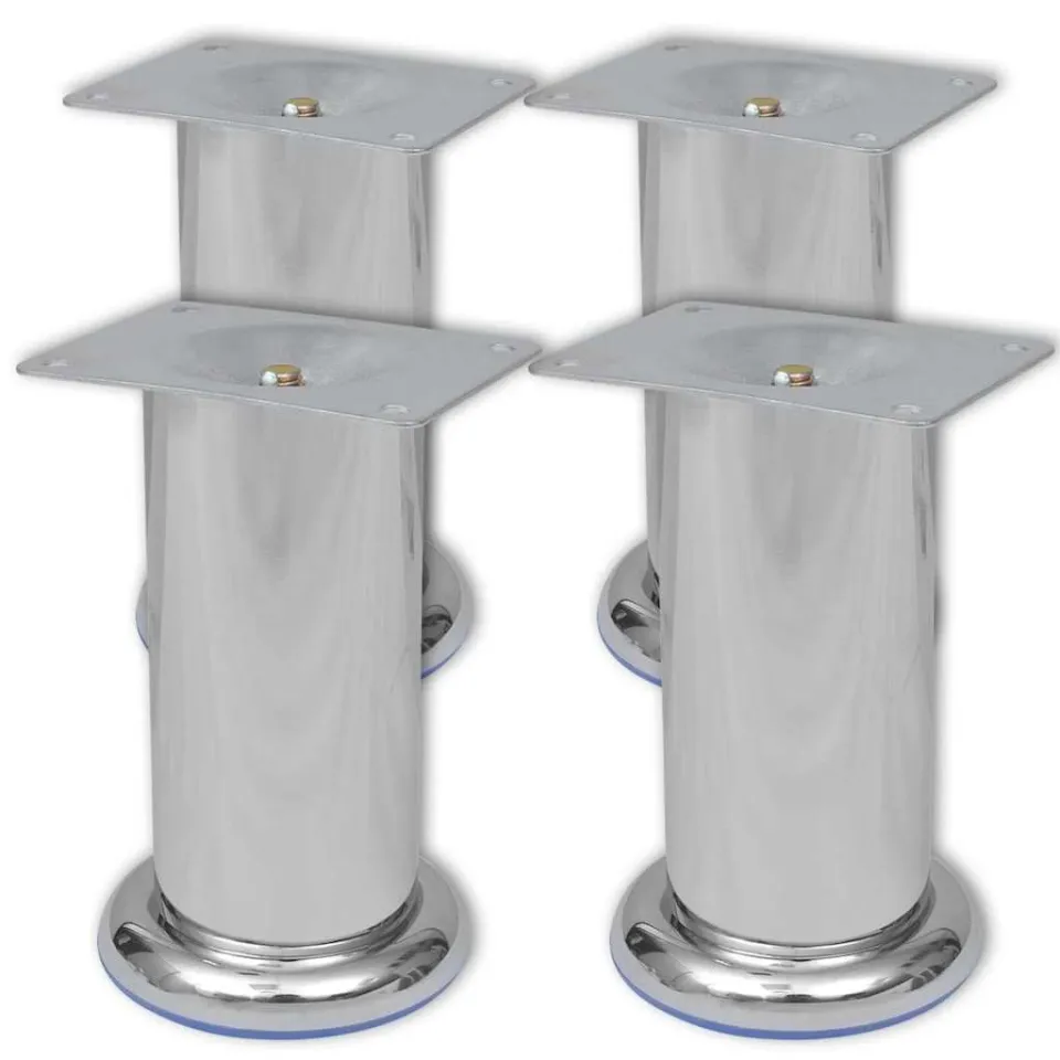 vidaXL Bankpoten 8 st rond 120 mm chroomkleurig, foto 2