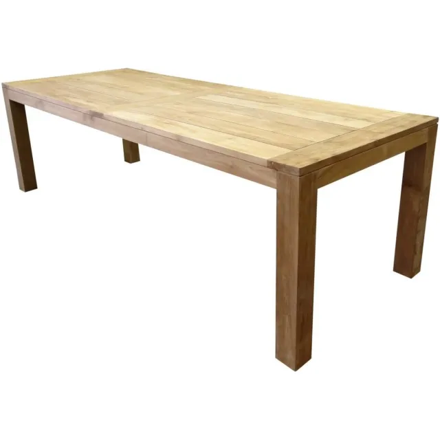 AVH-Collectie Krista dining tuintafel 260x100xH77,5 cm - poten 12 cm teak Bruin / Terre