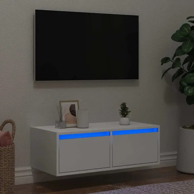 vidaXL Tv-meubel met LED-verlichting 75x35,5x25 cm wit, foto 2