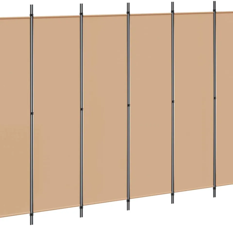 vidaXL 6-Panelen Kamerscherm Beige 300 x 200 cm Stof