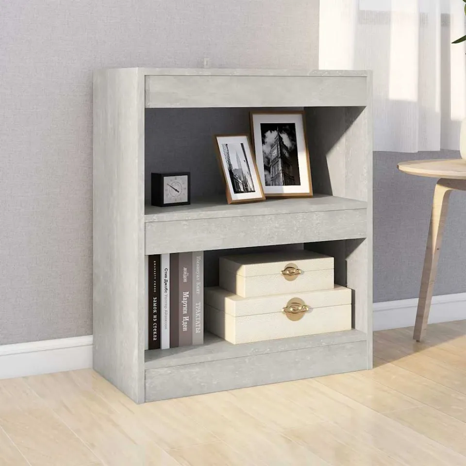 vidaXL Boekenkast/kamerscherm 60x30x72 cm betongrijs grijs, foto 3
