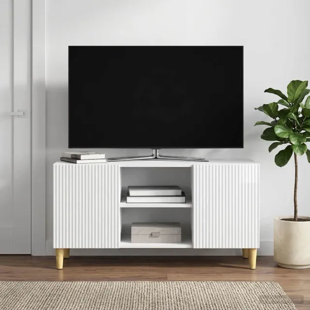 vidaXL TV-kast 102 x 34,5 x 50 cm Hoogglans Wit Bewerkt hout, foto 2