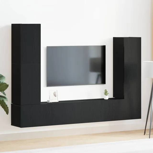 vidaXL Tv-meubelset 6 st 30,5 x 30 x 110 cm Zwart Eiken, foto 2