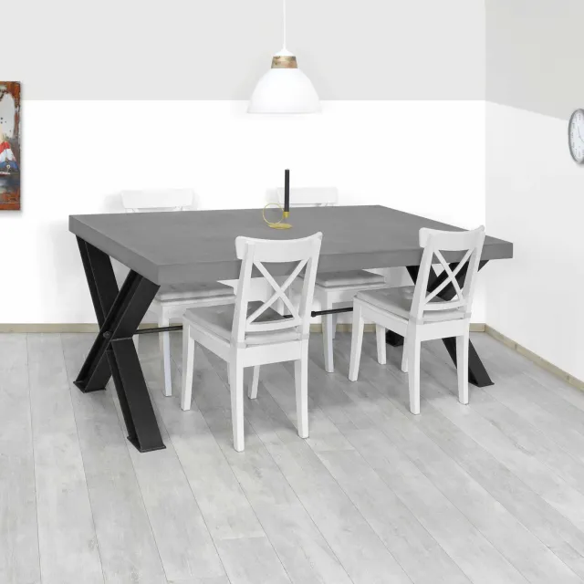 Betonlook eettafel Joes met trek stang