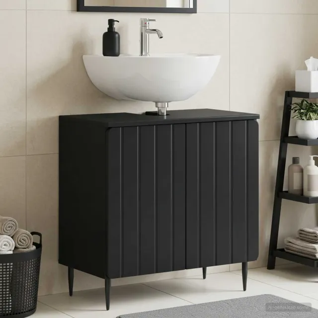 vidaXL Badkamer wastafelkast ZWOLLE Zwart 59,5 x 31,5 x 59 cm, foto 2