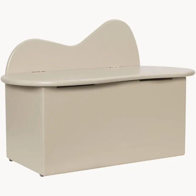 Ferm Living Houten kinderbank Slope met opbergruimte Beige
