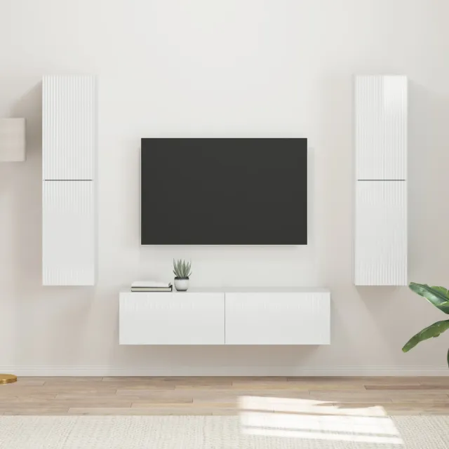 vidaXL Tv-meubelset 6 st 31 x 30 x 60 cm Hoogglans wit