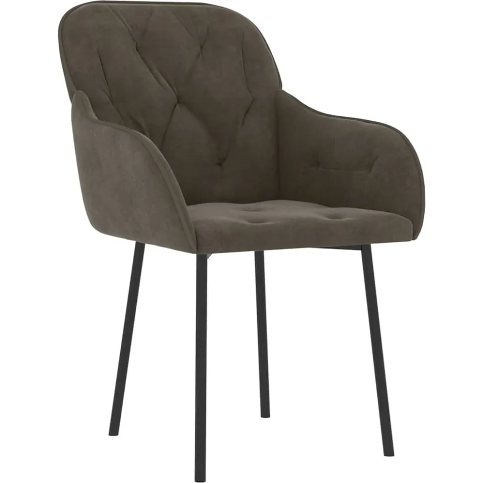 vidaXL Eetkamerstoelen 2 st fluweel donkergrijs