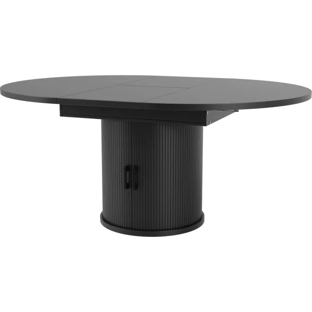 SONNENH Uitschuifbare eettafel met opbergruimte - 118 tot 158 cm - Zwart