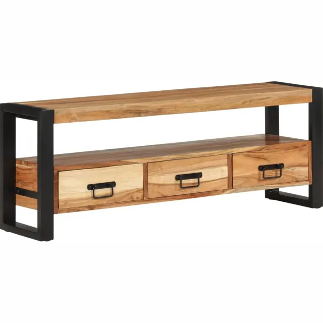 vidaXL Tv-meubel 120x30x45 cm massief acaciahout Bruin