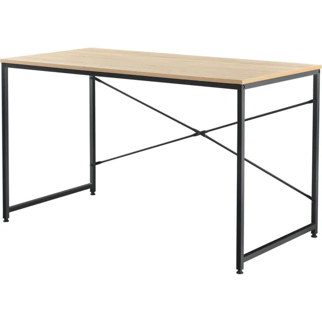 en.casa Bureau Nice 120x60x72 cm spaanplaat en metaal zwart en eiken eiken en zwart