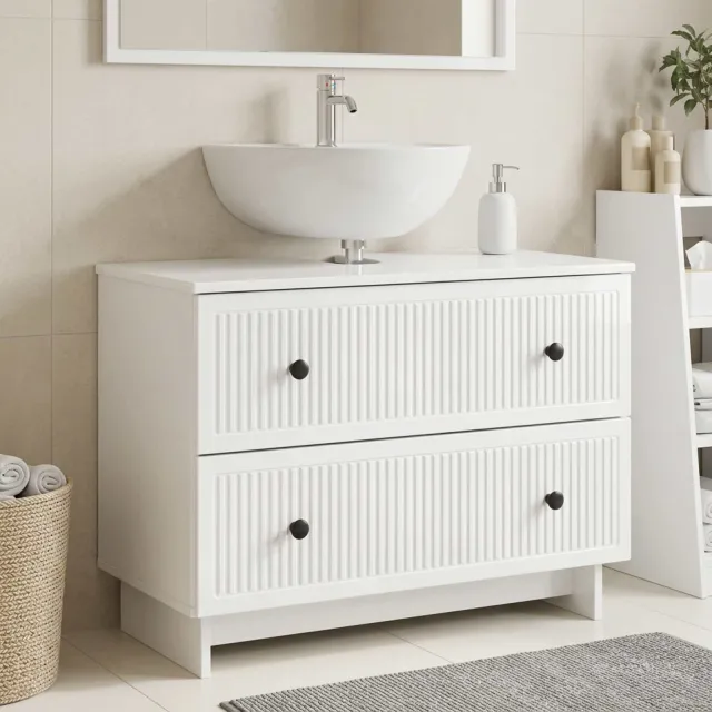 vidaXL Badkamer wastafelkast EDE Hoogglans Wit 82 x 41 x 59 cm
