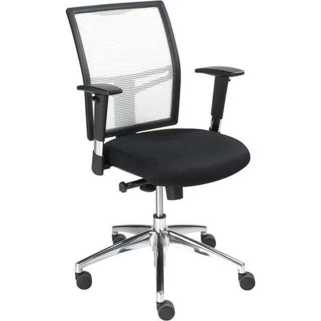 ABC Kantoormeubelen Ergonomische bureaustoel 1412 EN-1335 genormeerd kleur wit zitting stof