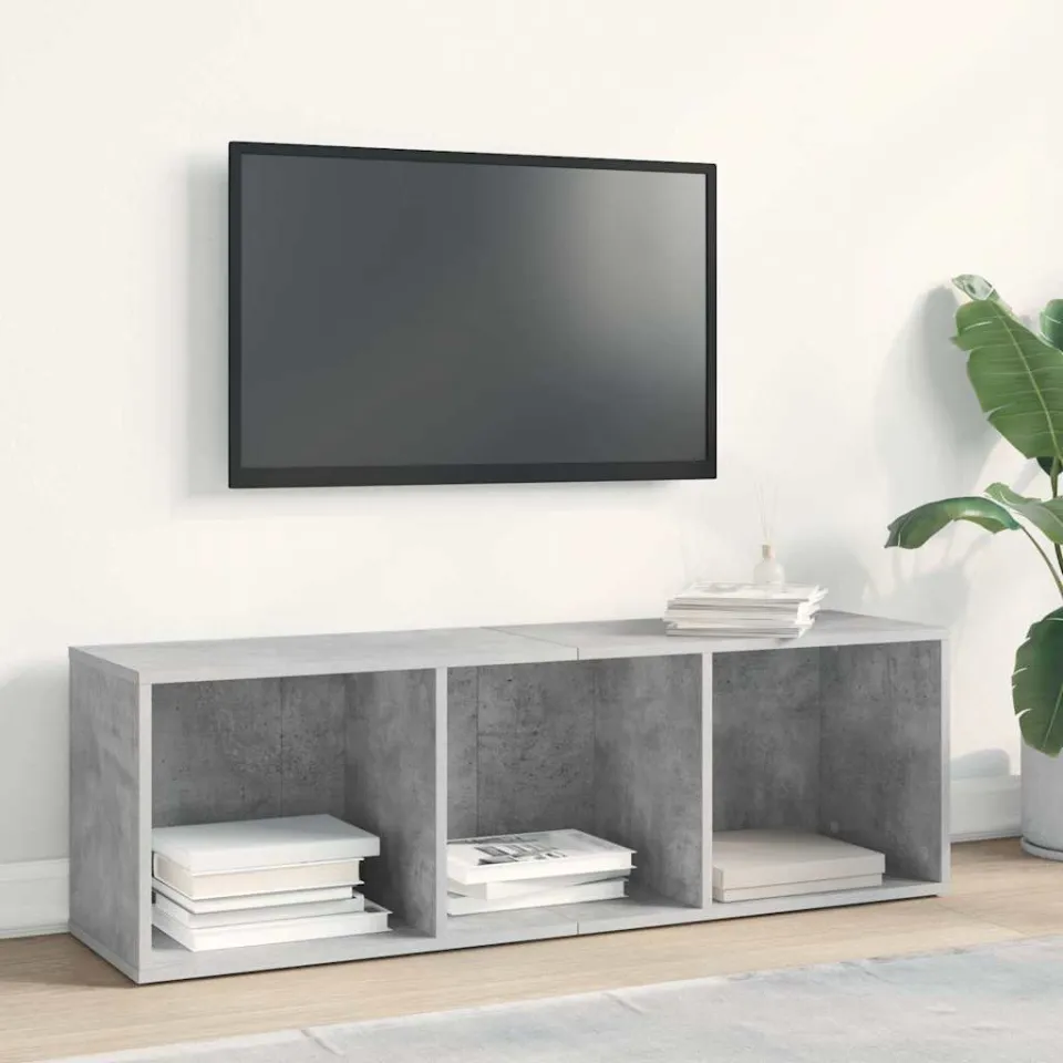 vidaXL Boekenkast/tv-meubel 36x30x114 cm bewerkt hout betongrijs grijs, foto 2